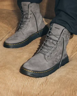 Sale|Casual Boots>Dr. Martens Crewson Nubuck Leather Everyday Boots GUNMETAL — Buffbuck