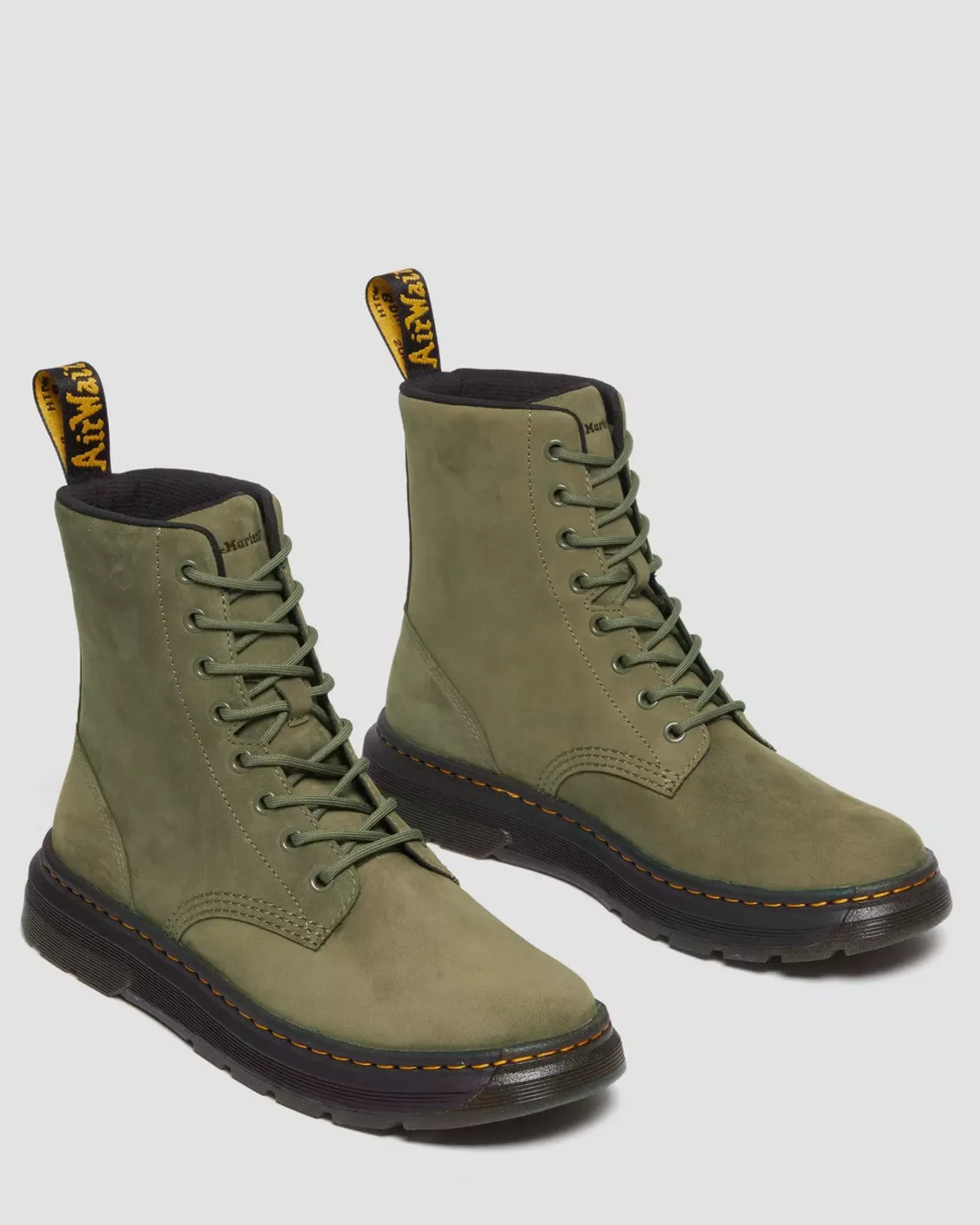 Sale|Casual Boots>Dr. Martens Crewson Nubuck Leather Everyday Boots DMS OLIVE — Buffbuck