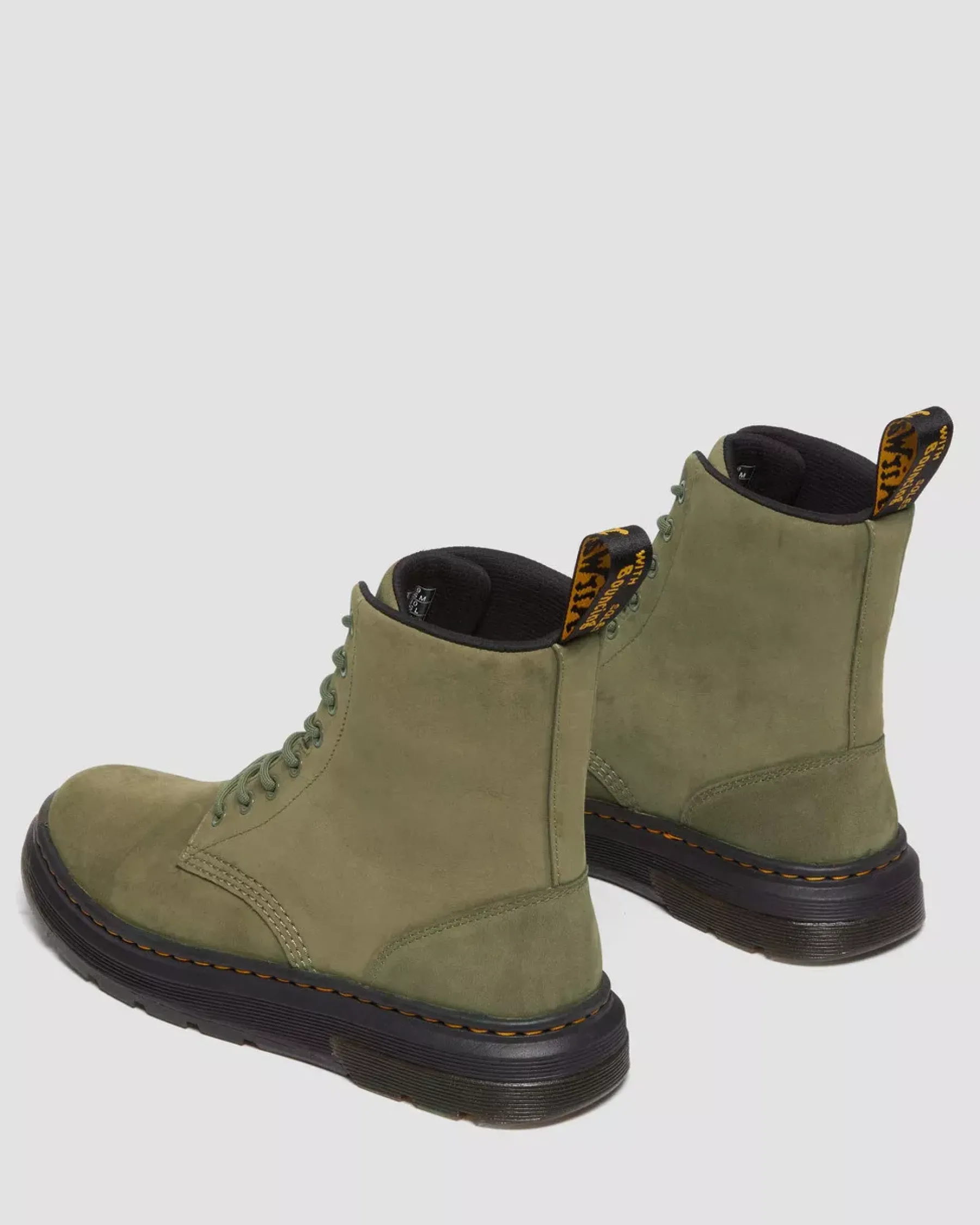 Sale|Casual Boots>Dr. Martens Crewson Nubuck Leather Everyday Boots DMS OLIVE — Buffbuck