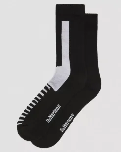 Socks|Accessories>Dr. Martens Double Doc Cotton Blend Socks Black+White — Cotton Blend