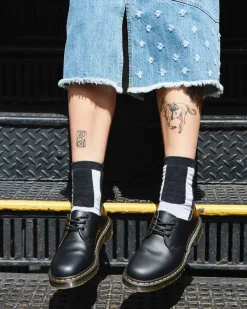 Socks|Accessories>Dr. Martens Double Doc Cotton Blend Socks Black+White — Cotton Blend