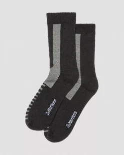 Socks|Accessories>Dr. Martens Double Doc Cotton Blend Socks Charcoal — Cotton Blend