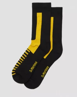 Socks|Sale>Dr. Martens Double Doc Cotton Blend Socks Black+Yellow — Cotton Blend