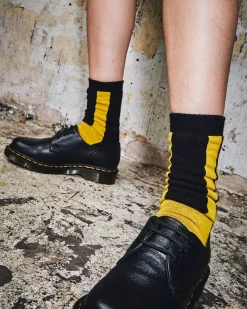 Socks|Sale>Dr. Martens Double Doc Cotton Blend Socks Black+Yellow — Cotton Blend