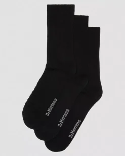 Socks|Accessories>Dr. Martens Double Doc Organic Cotton Blend 3-Pack Socks Black — Cotton Blend