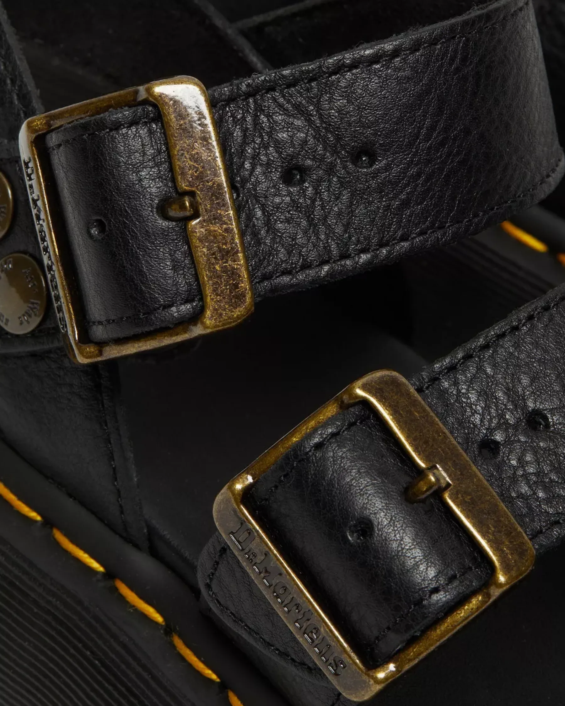 Bestsellers|Platform Sandals>Dr. Martens Gryphon Pisa Leather Platform Sandals Black — Pisa