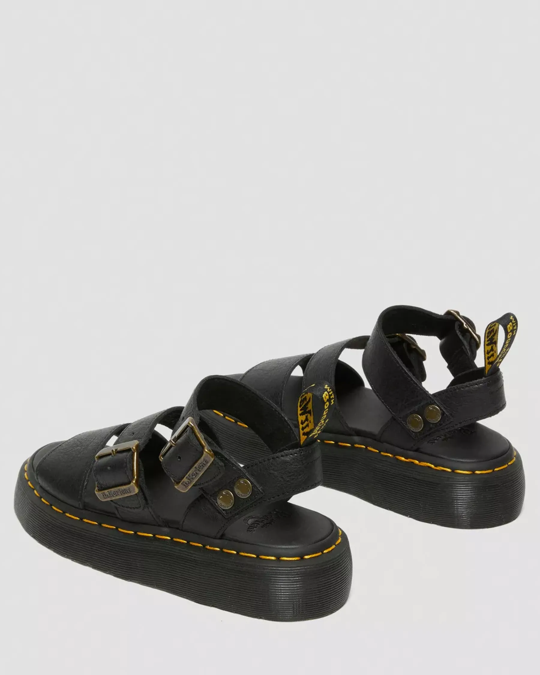 Bestsellers|Platform Sandals>Dr. Martens Gryphon Pisa Leather Platform Sandals Black — Pisa