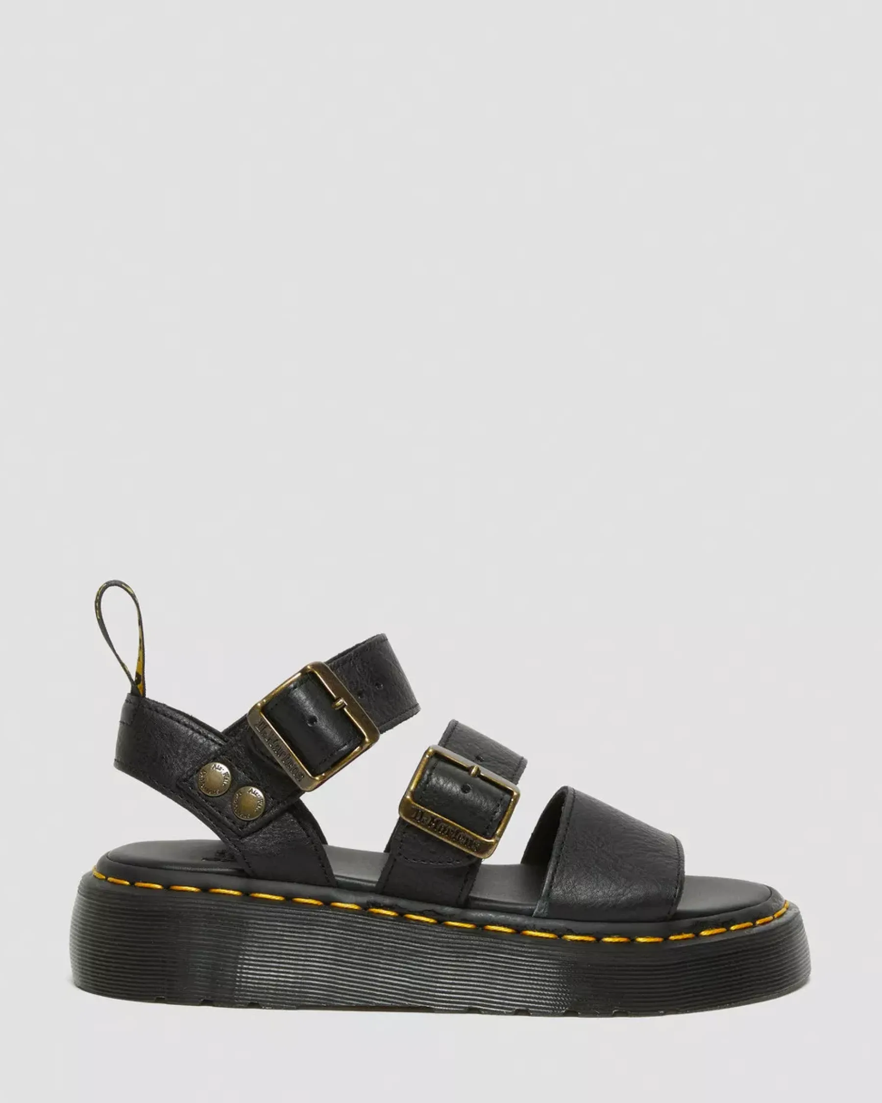 Bestsellers|Platform Sandals>Dr. Martens Gryphon Pisa Leather Platform Sandals Black — Pisa