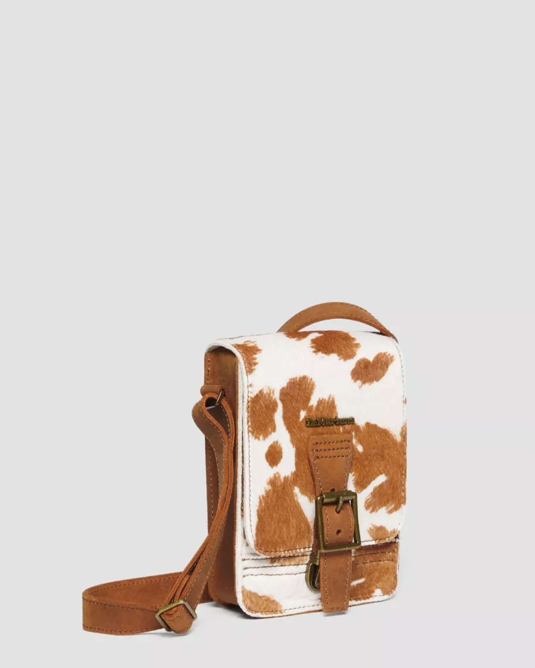 Accessories|Bags>Dr. Martens Hair-On Cow Print Vertical Crossbody Bag WARM TAN — Hair On