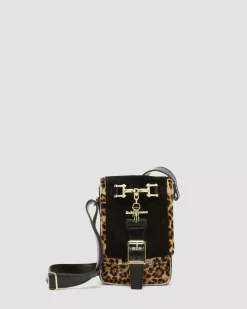 Accessories|Bags>Dr. Martens Hair-On Leopard Print Vertical Crossbody Bag Black