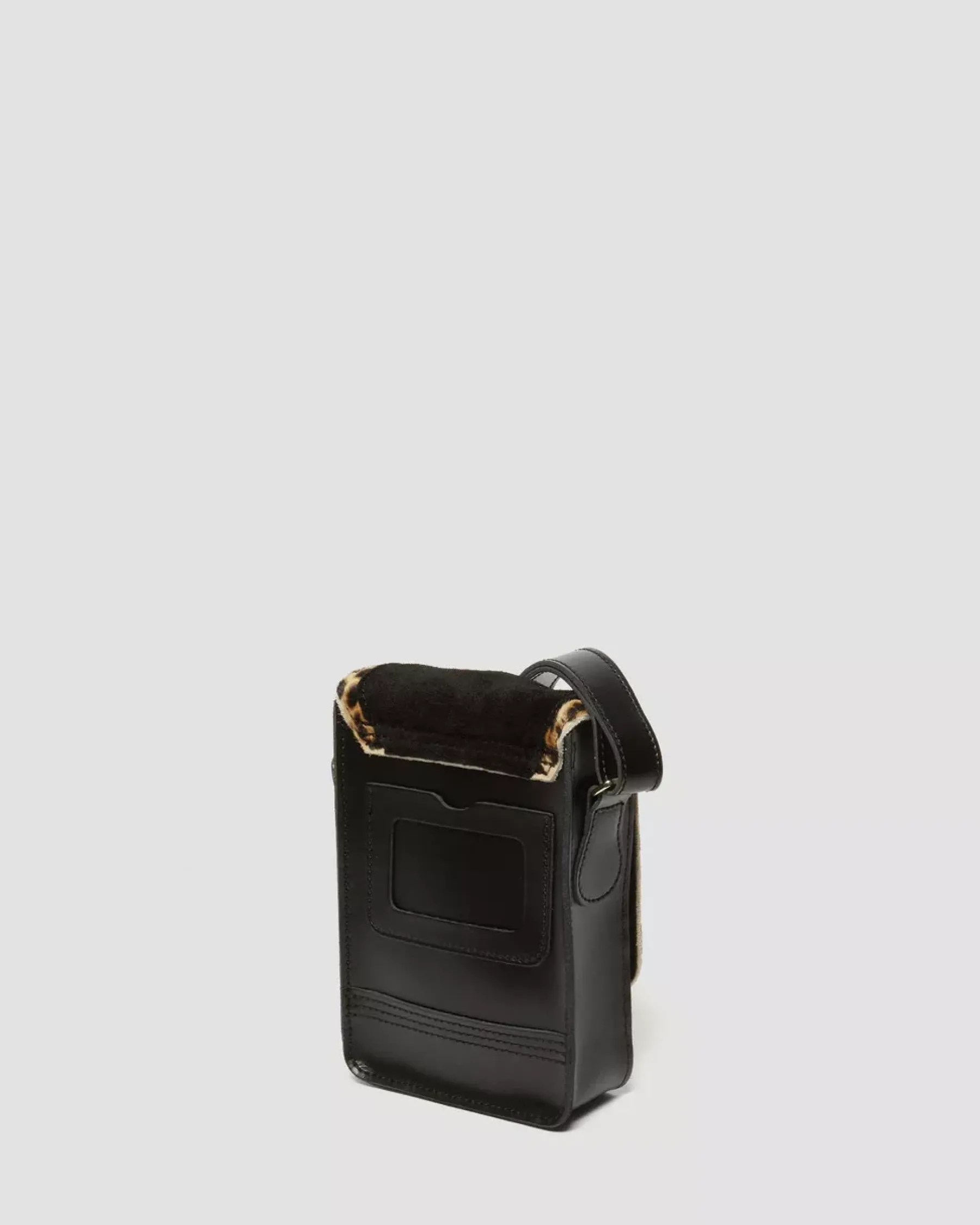 Accessories|Bags>Dr. Martens Hair-On Leopard Print Vertical Crossbody Bag Black