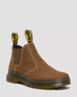 Chelsea Boots|Ankle Boots>Dr. Martens Hardie II Leather Chelsea Work Boots Cream — Pit Quarter