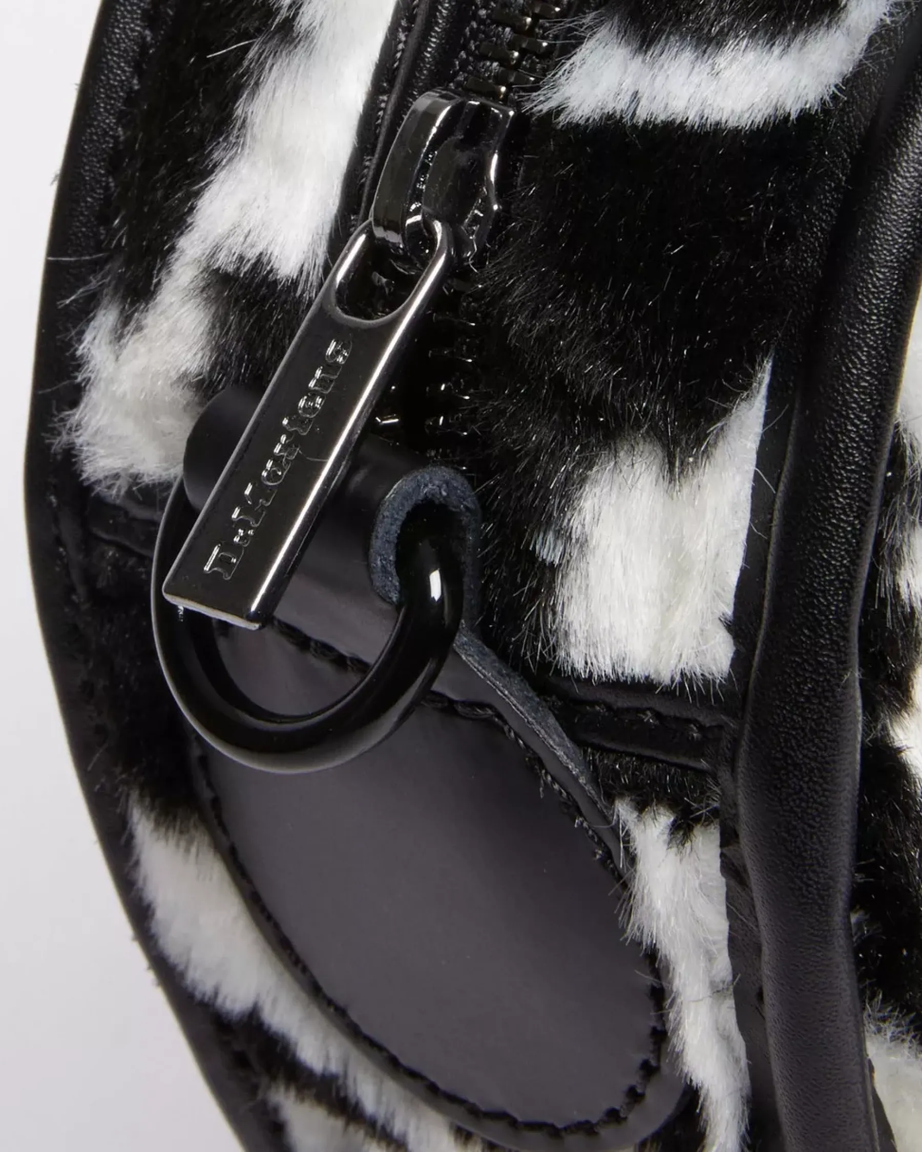 Accessories|Bags>Dr. Martens Heart Shaped Faux Fur Cow Print Backpack BLACK+WHITE — Cow Print + Kiev