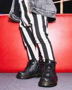 Glitter & Patent Boots|Infant / 0-1 Years>Dr. Martens Infant 1460 Glitter Ankle Boots Black — Cosmic Glitter
