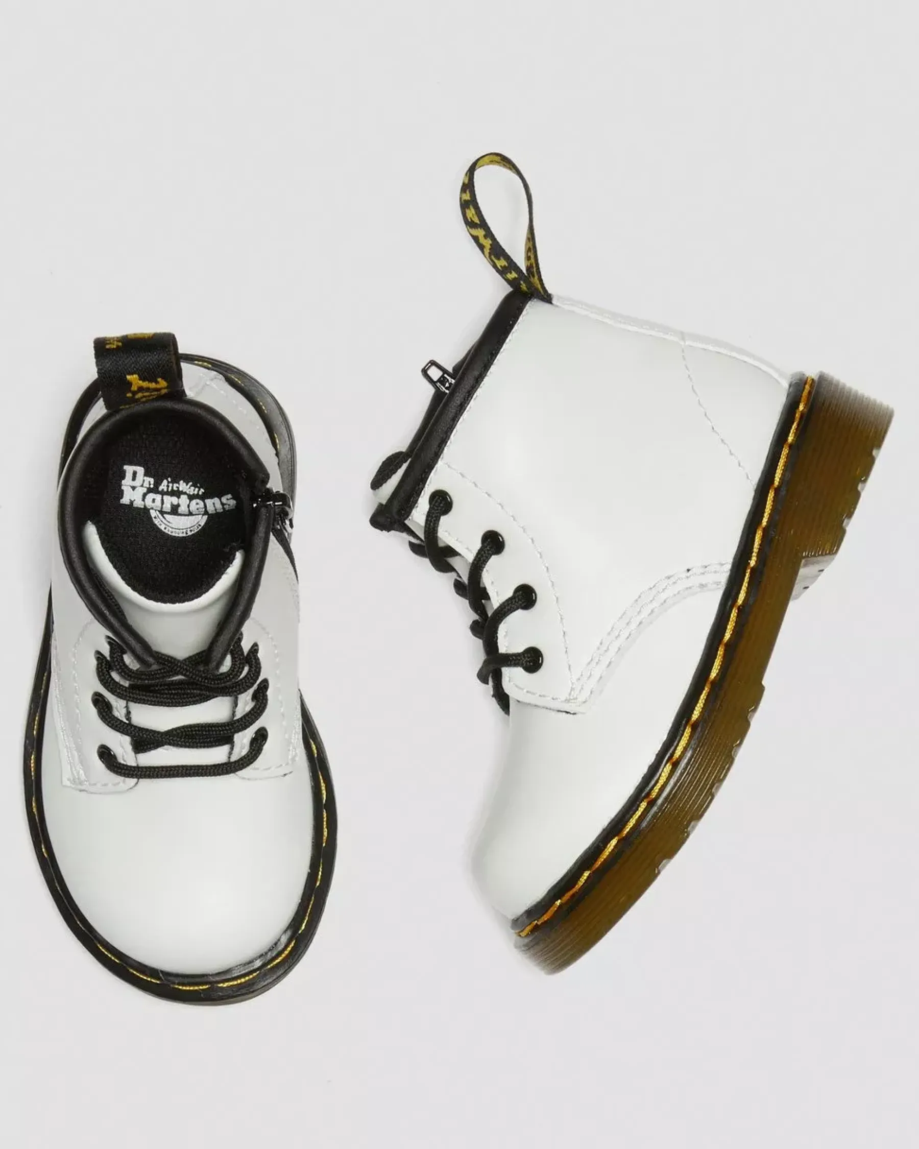 Infant / 0-1 Years|Boots>Dr. Martens Infant 1460 Leather Lace Up Boots White — Romario
