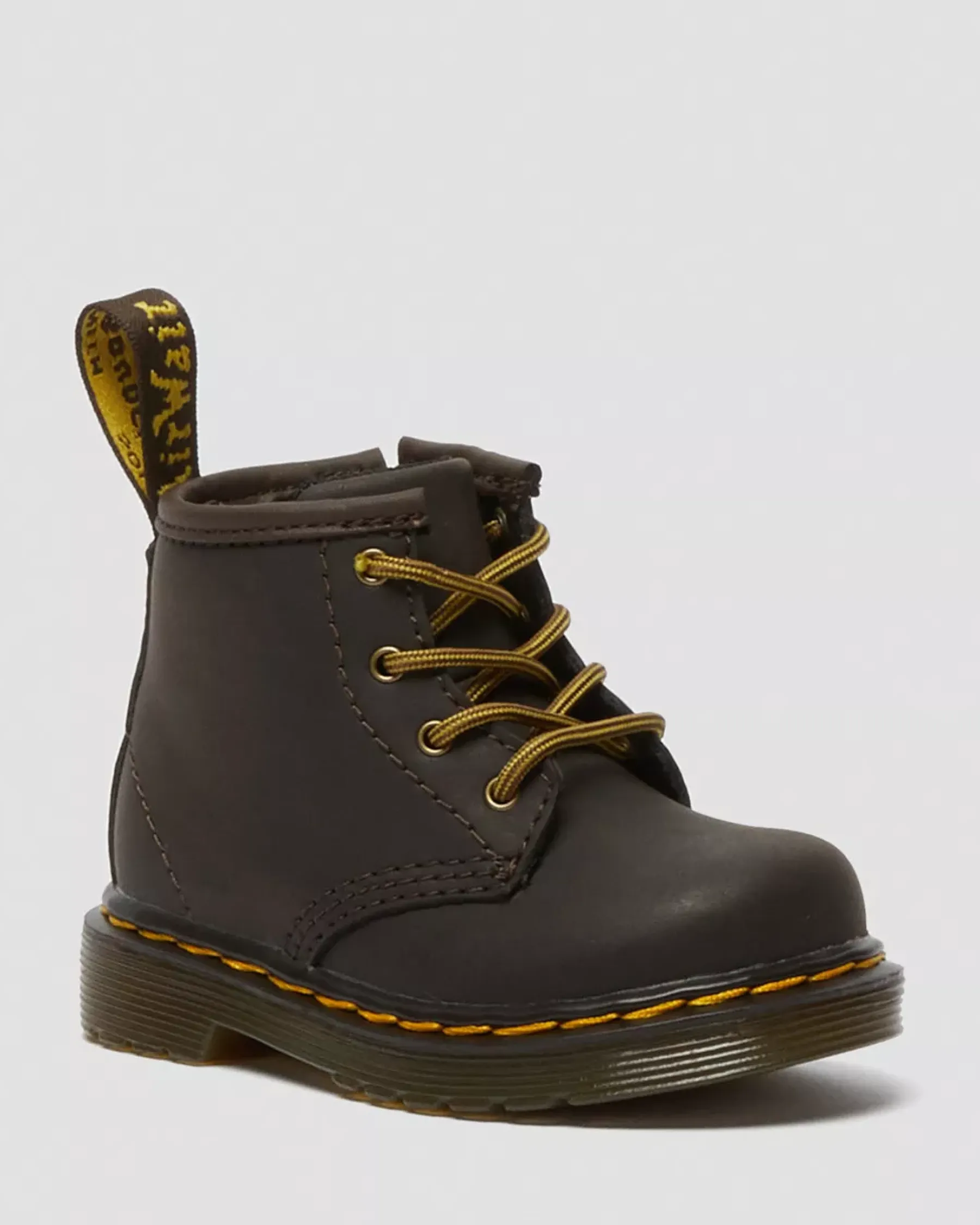 Infant / 0-1 Years|Boots>Dr. Martens Infant 1460 Wildhorse Leather Lace Up Boots Dark Brown — Wildhorse Lamper