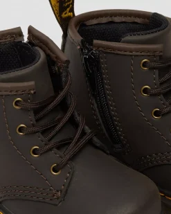 Infant / 0-1 Years|Boots>Dr. Martens Infant 1460 Wildhorse Leather Lace Up Boots Dark Brown — Wildhorse Lamper