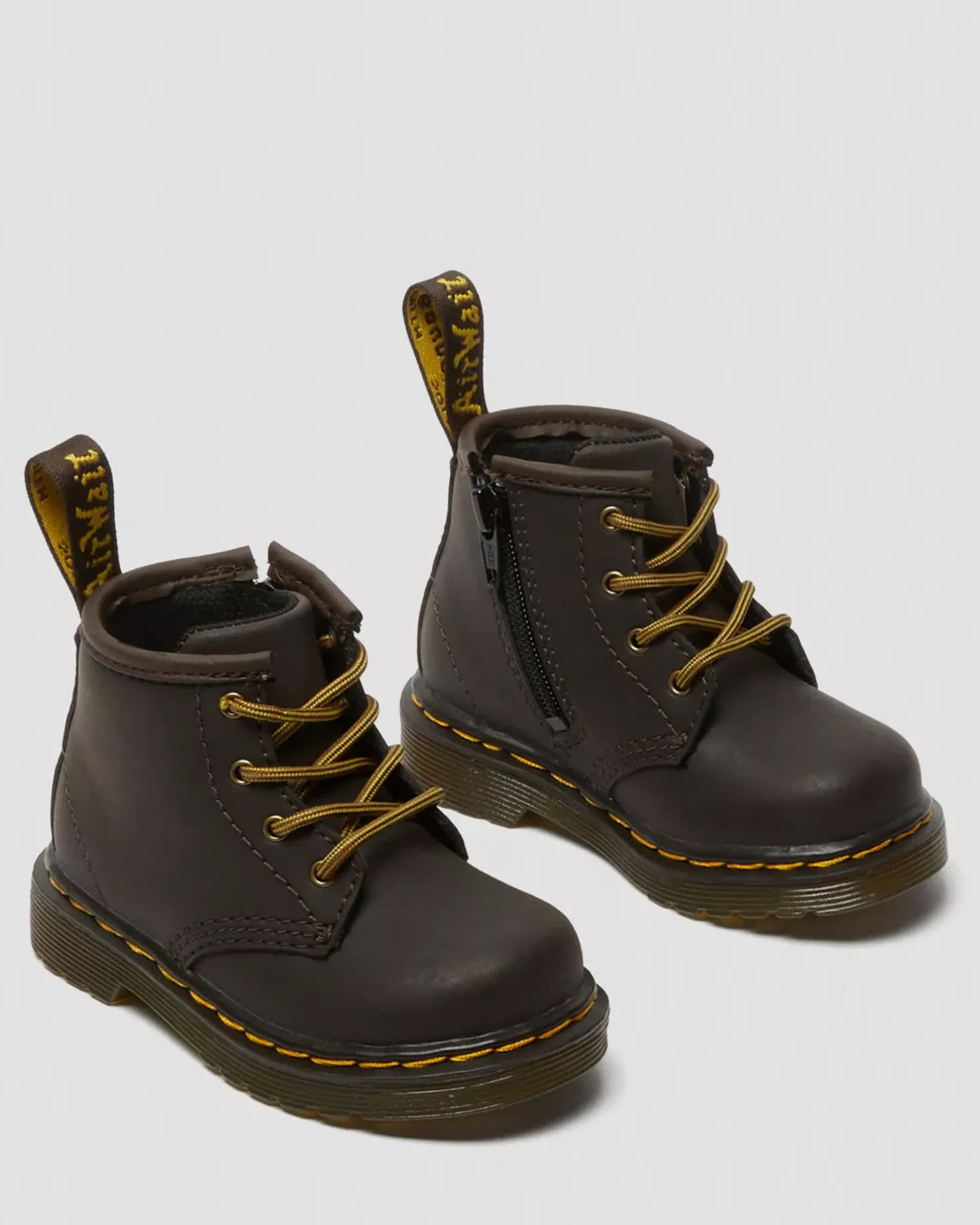 Infant / 0-1 Years|Boots>Dr. Martens Infant 1460 Wildhorse Leather Lace Up Boots Dark Brown — Wildhorse Lamper