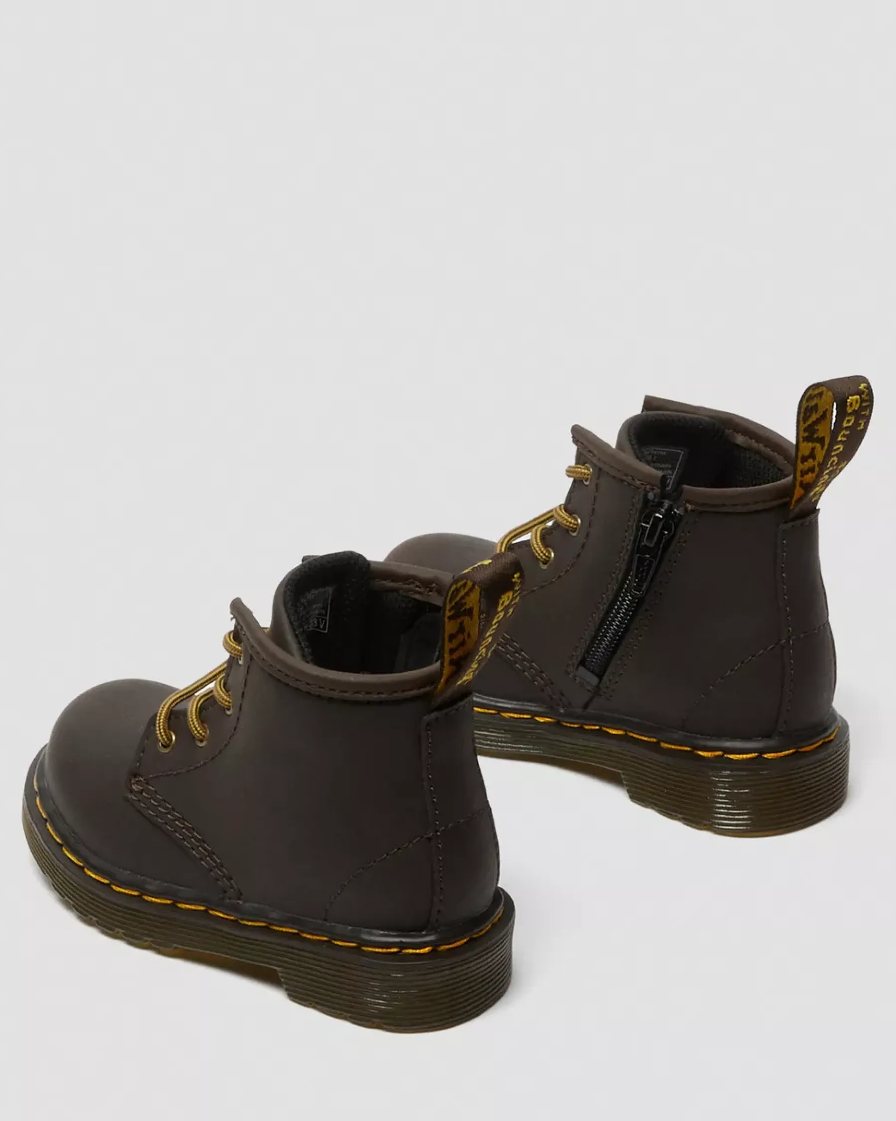 Infant / 0-1 Years|Boots>Dr. Martens Infant 1460 Wildhorse Leather Lace Up Boots Dark Brown — Wildhorse Lamper