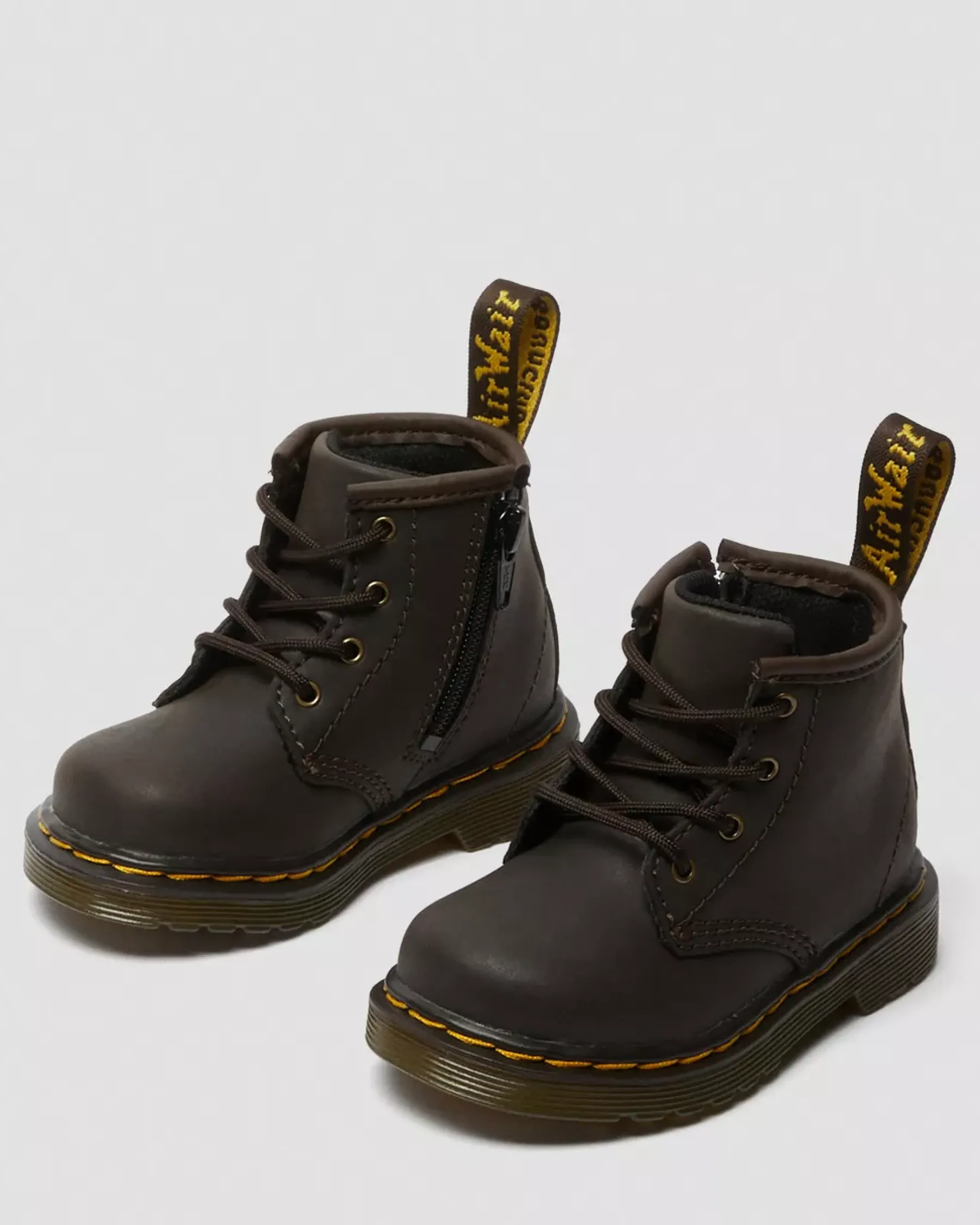 Infant / 0-1 Years|Boots>Dr. Martens Infant 1460 Wildhorse Leather Lace Up Boots Dark Brown — Wildhorse Lamper