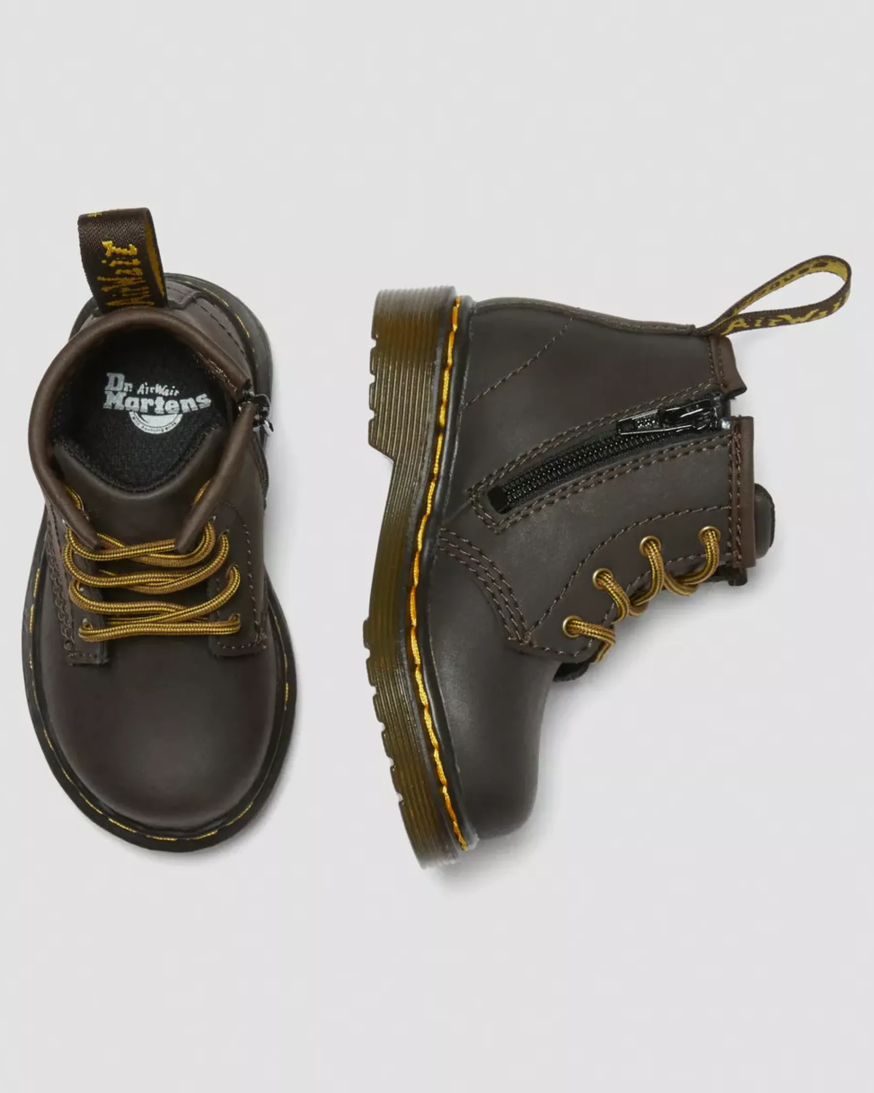 Infant / 0-1 Years|Boots>Dr. Martens Infant 1460 Wildhorse Leather Lace Up Boots Dark Brown — Wildhorse Lamper