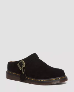 Mules & Slides|Sandals>Dr. Martens Isham Desert Oasis Suede Mules Black — Desert Oasis Suede