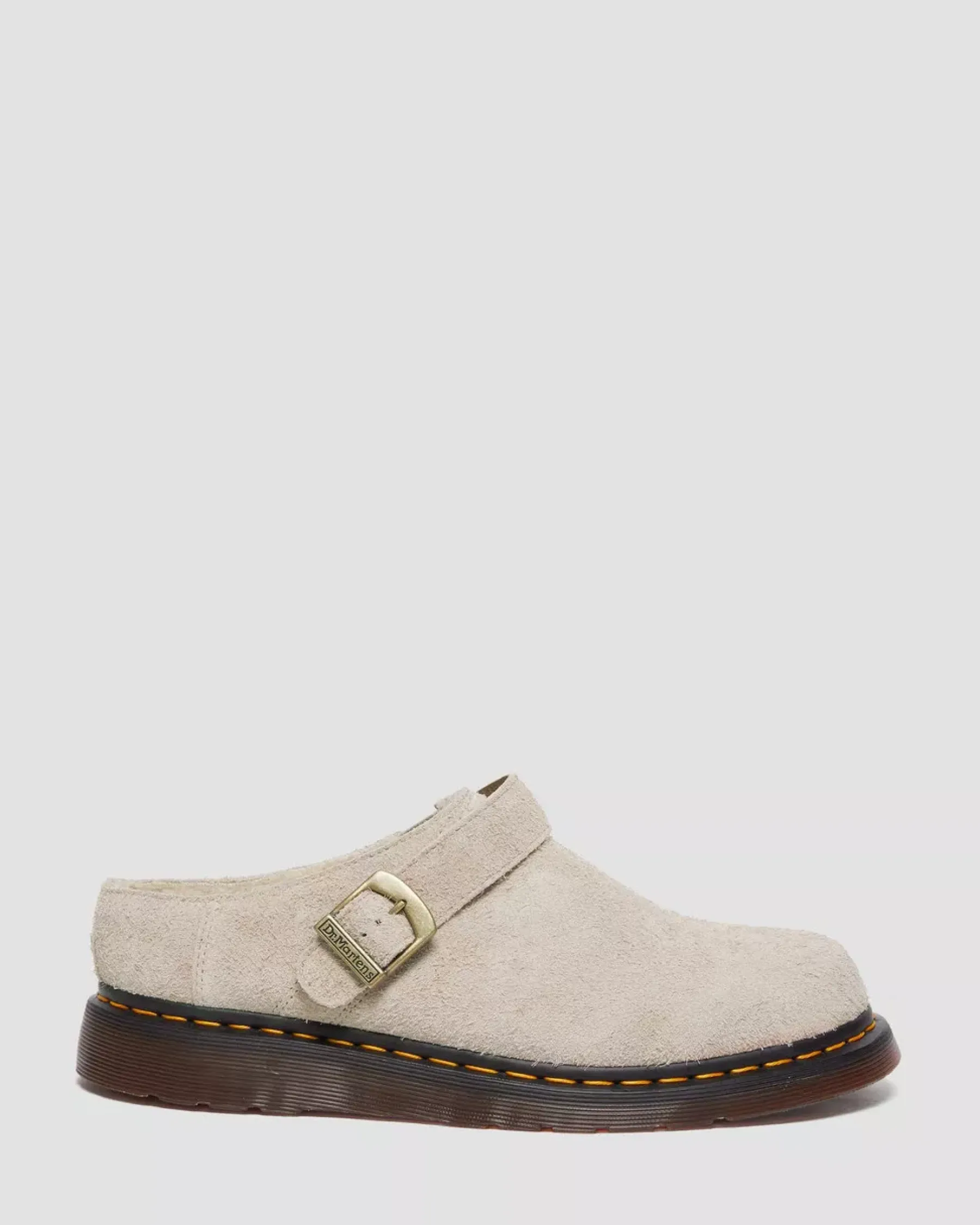 Sale|Originals>Dr. Martens Isham Faux Shearling Lined Suede Slingback Mules VINTAGE TAUPE — Long Napped Suede