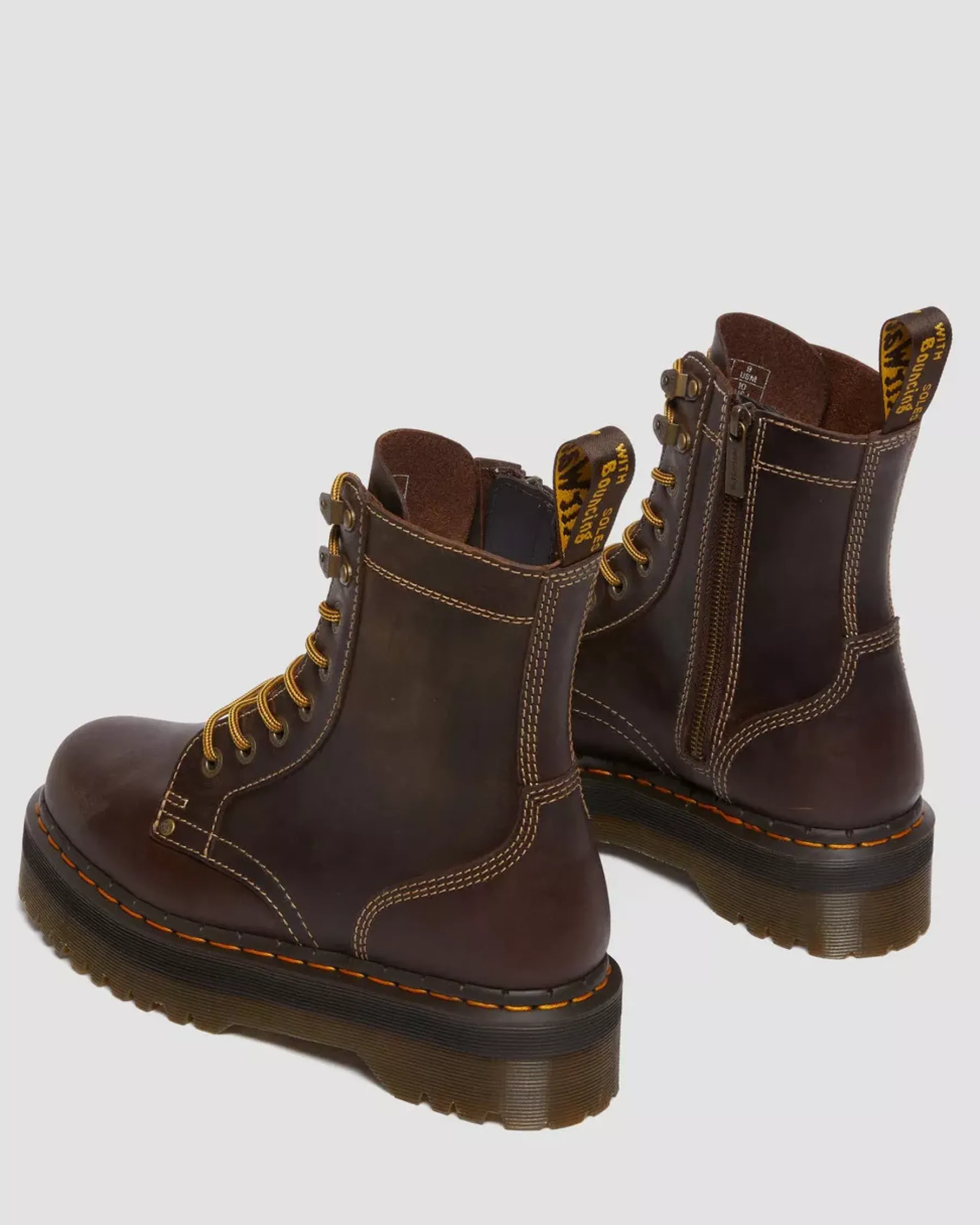 Platform Boots|Ankle Boots>Dr. Martens Jadon Boot Arc Crazy Horse Platforms Brown — Crazy Horse