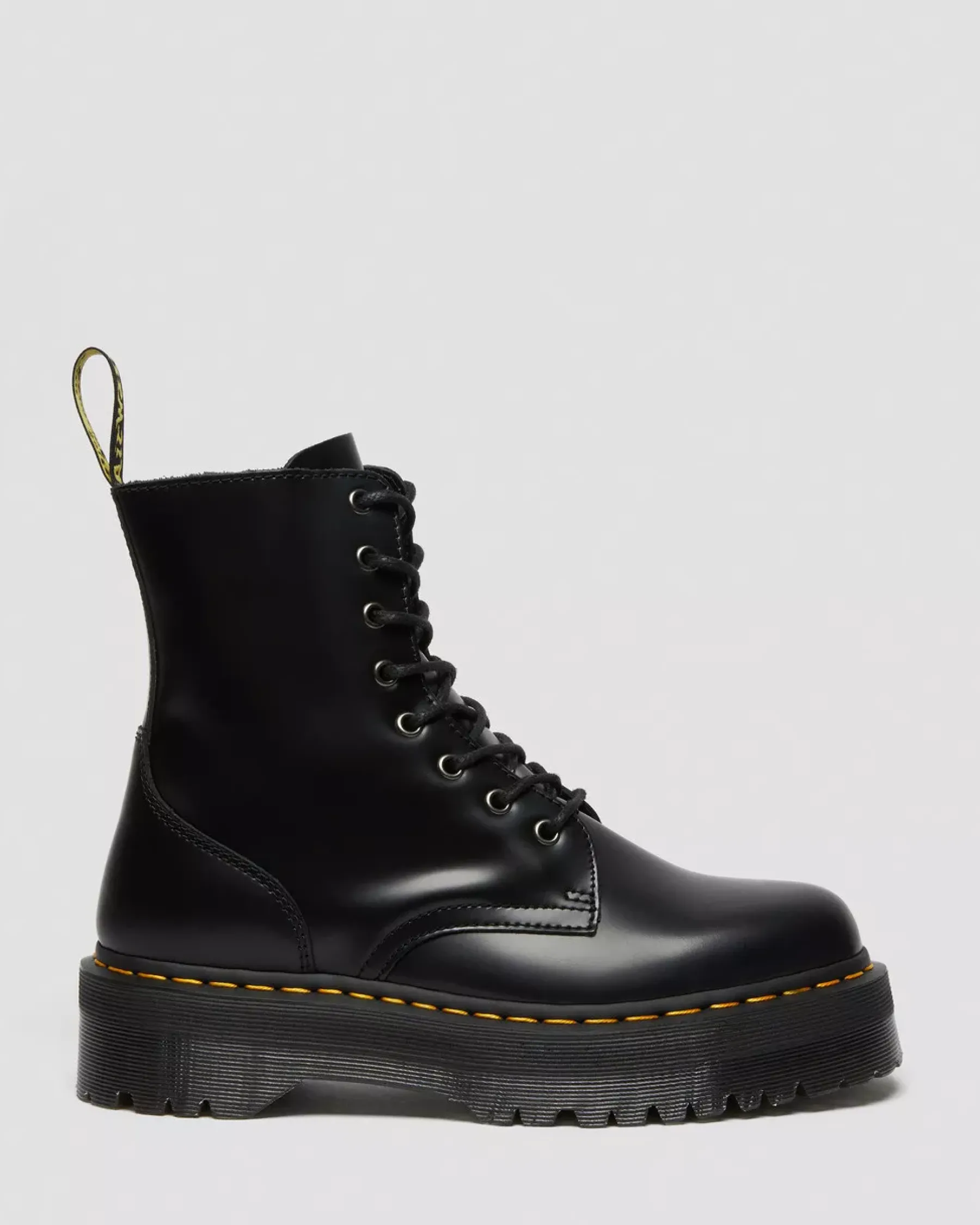 Bestsellers|Ankle Boots>Dr. Martens Jadon Boot Smooth Leather Platforms Black — Polished Smooth