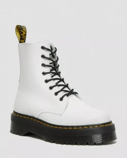 Bestsellers|Platform Boots>Dr. Martens Jadon Boot Smooth Leather Platforms White — Polished Smooth