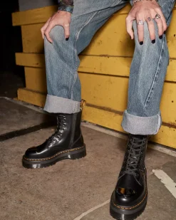 Sale|Platform Boots>Dr. Martens Jadon Boot Toe Guard Leather Platforms Black — Buttero