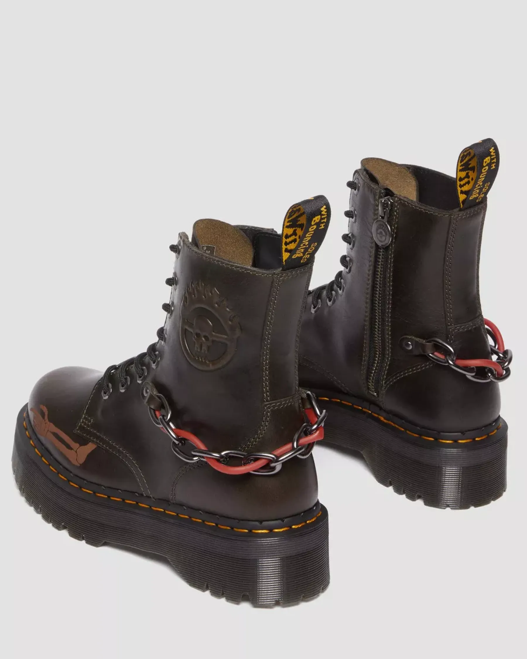 Platform Boots|Ankle Boots>Dr. Martens Jadon Boot WB Mad Max Leather Platforms Dark Taupe — Orleans