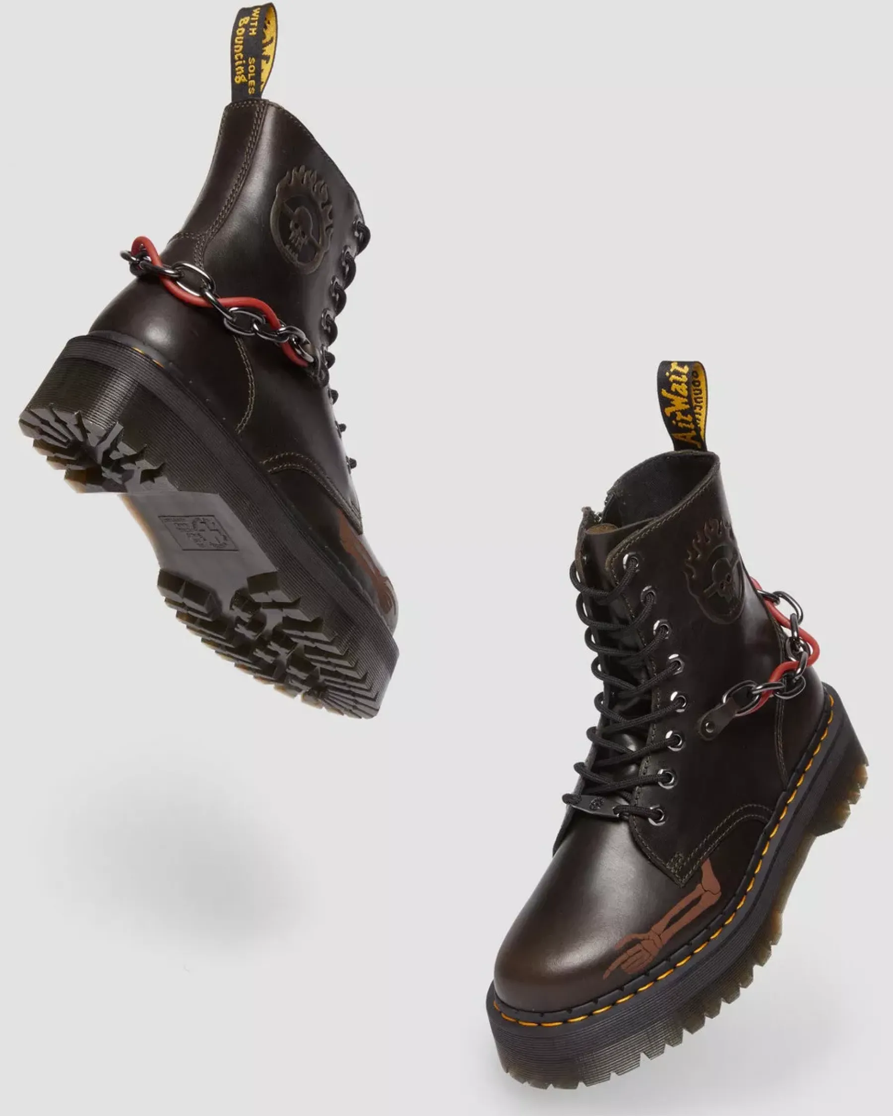 Platform Boots|Ankle Boots>Dr. Martens Jadon Boot WB Mad Max Leather Platforms Dark Taupe — Orleans