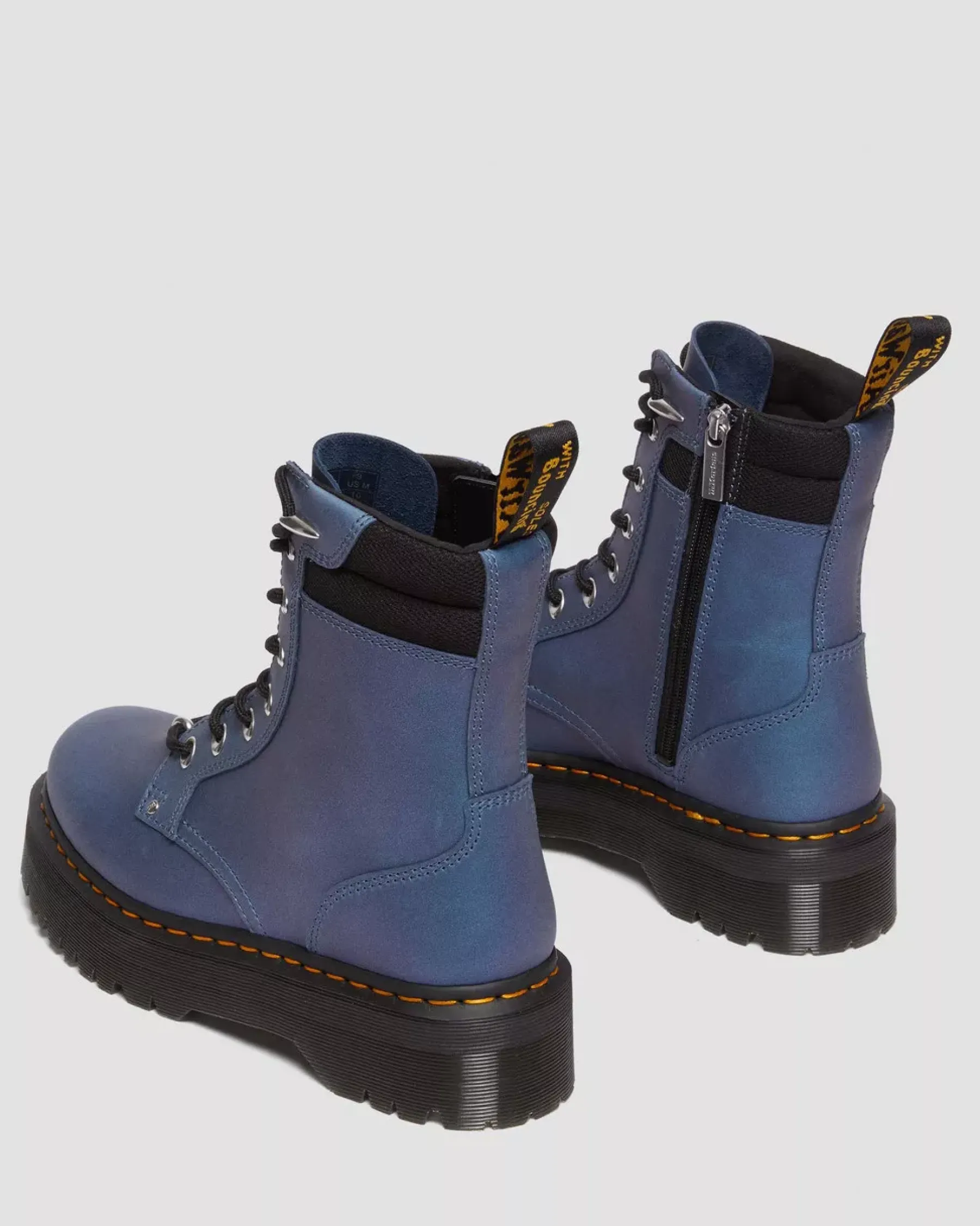 Sale|Platform Boots>Dr. Martens Jadon II Boot Hardware Pull Up Leather Platforms DEEP BLUE — Pull Up Shift
