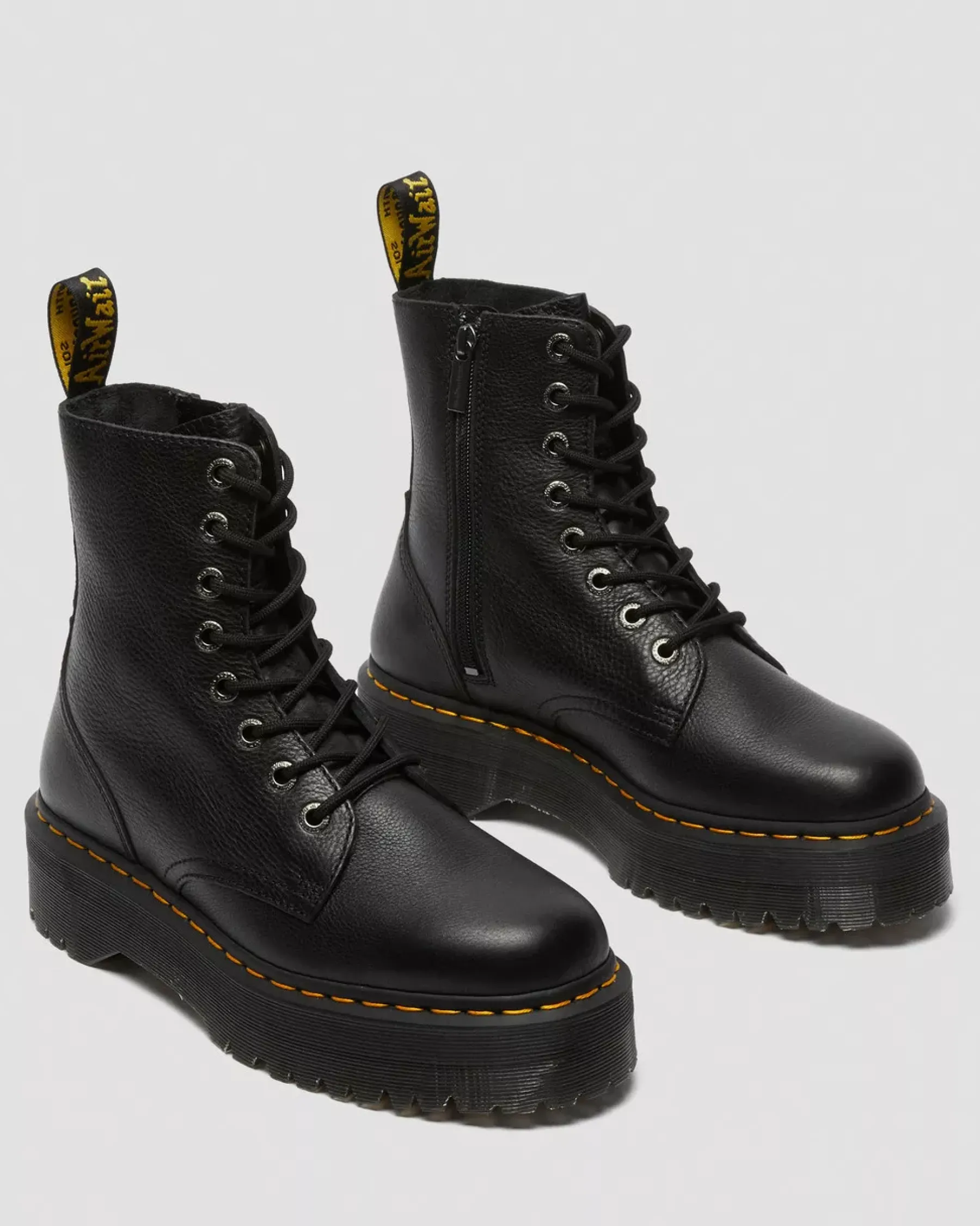 Bestsellers|Platform Boots>Dr. Martens Jadon III Boot Pisa Leather Platforms Black — Pisa