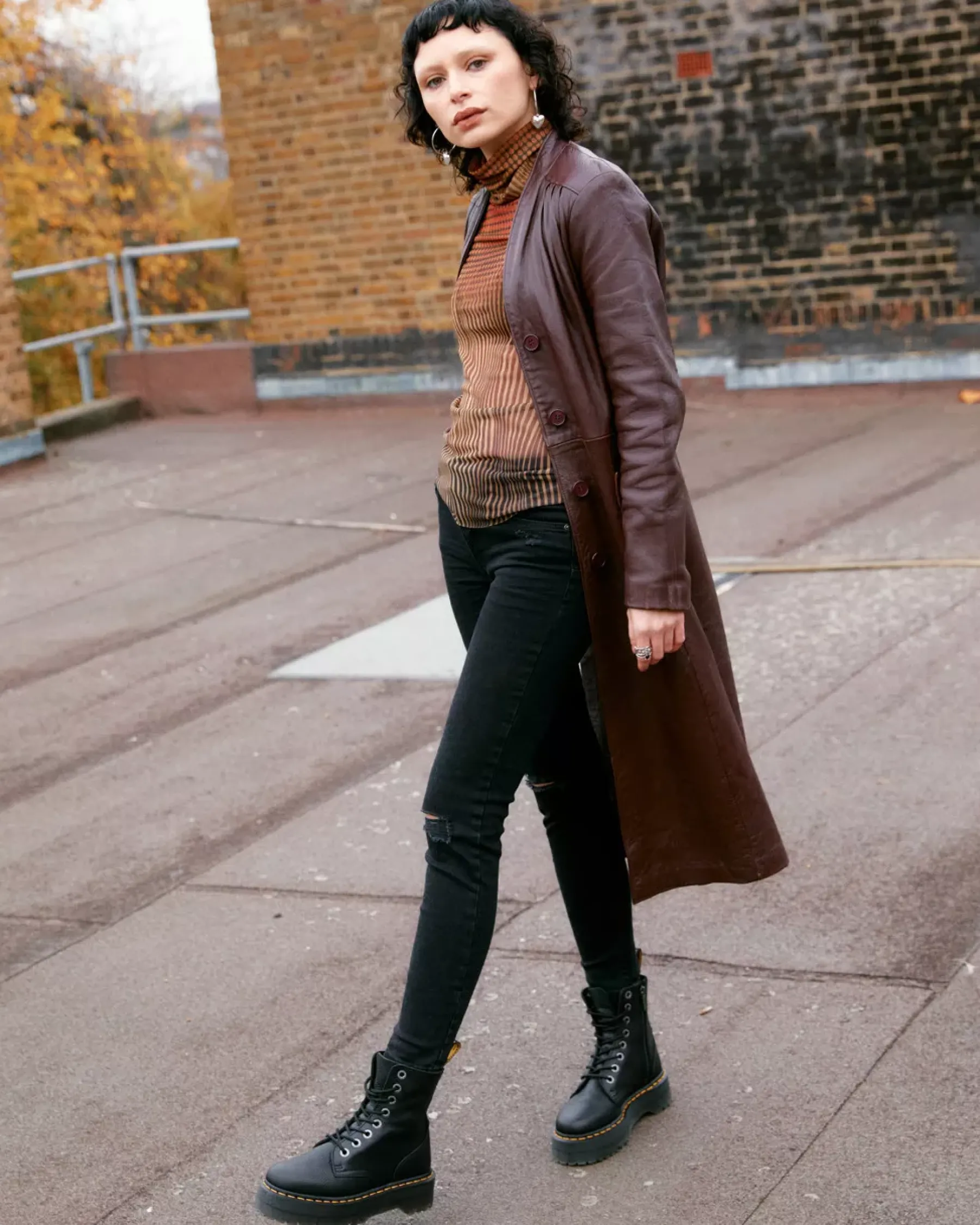 Bestsellers|Platform Boots>Dr. Martens Jadon III Boot Pisa Leather Platforms Black — Pisa