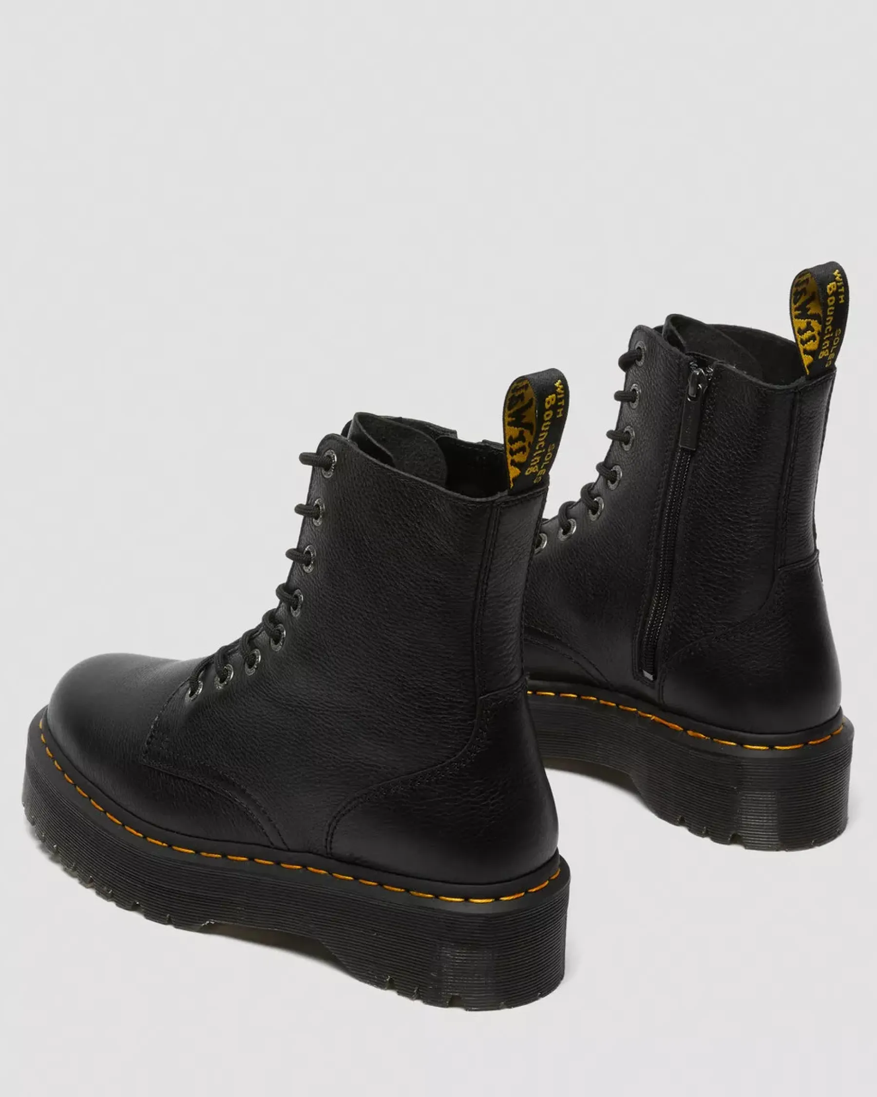 Bestsellers|Platform Boots>Dr. Martens Jadon III Boot Pisa Leather Platforms Black — Pisa