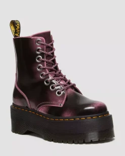Platform Boots|Platforms>Dr. Martens Jadon Max Boot Distressed Leather Platforms Fondant Pink — Arcadia