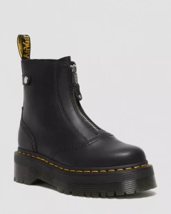 Platform Boots|Ankle Boots>Dr. Martens Jetta Zipped Sendal Leather Platform Boots Black — Sendal
