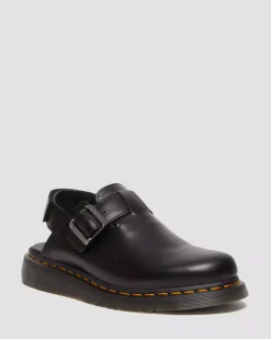 Mules & Slides|Shoes>Dr. Martens Jorge II Brando Leather Slingback Mules Black — Brando