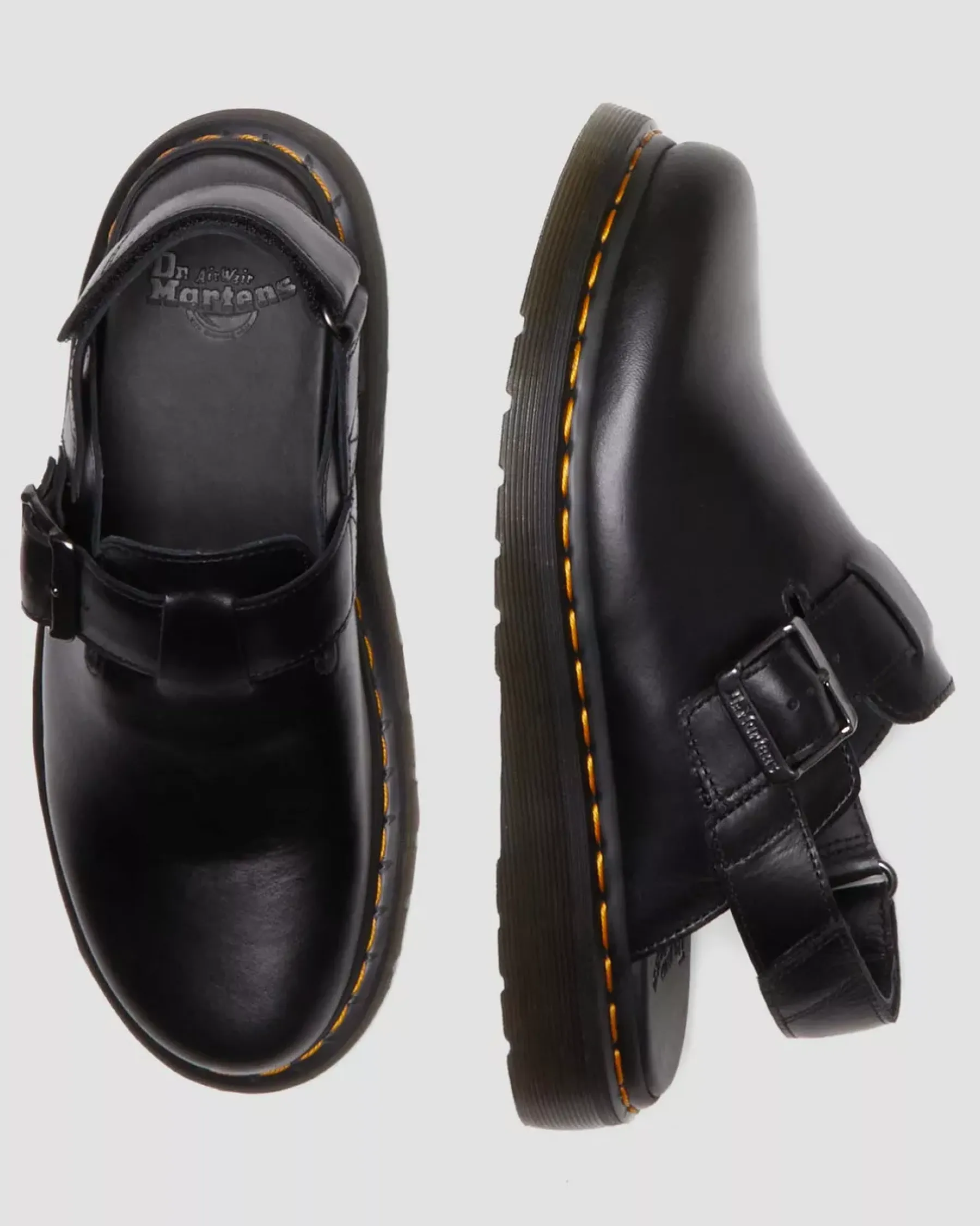 Mules & Slides|Shoes>Dr. Martens Jorge II Brando Leather Slingback Mules Black — Brando