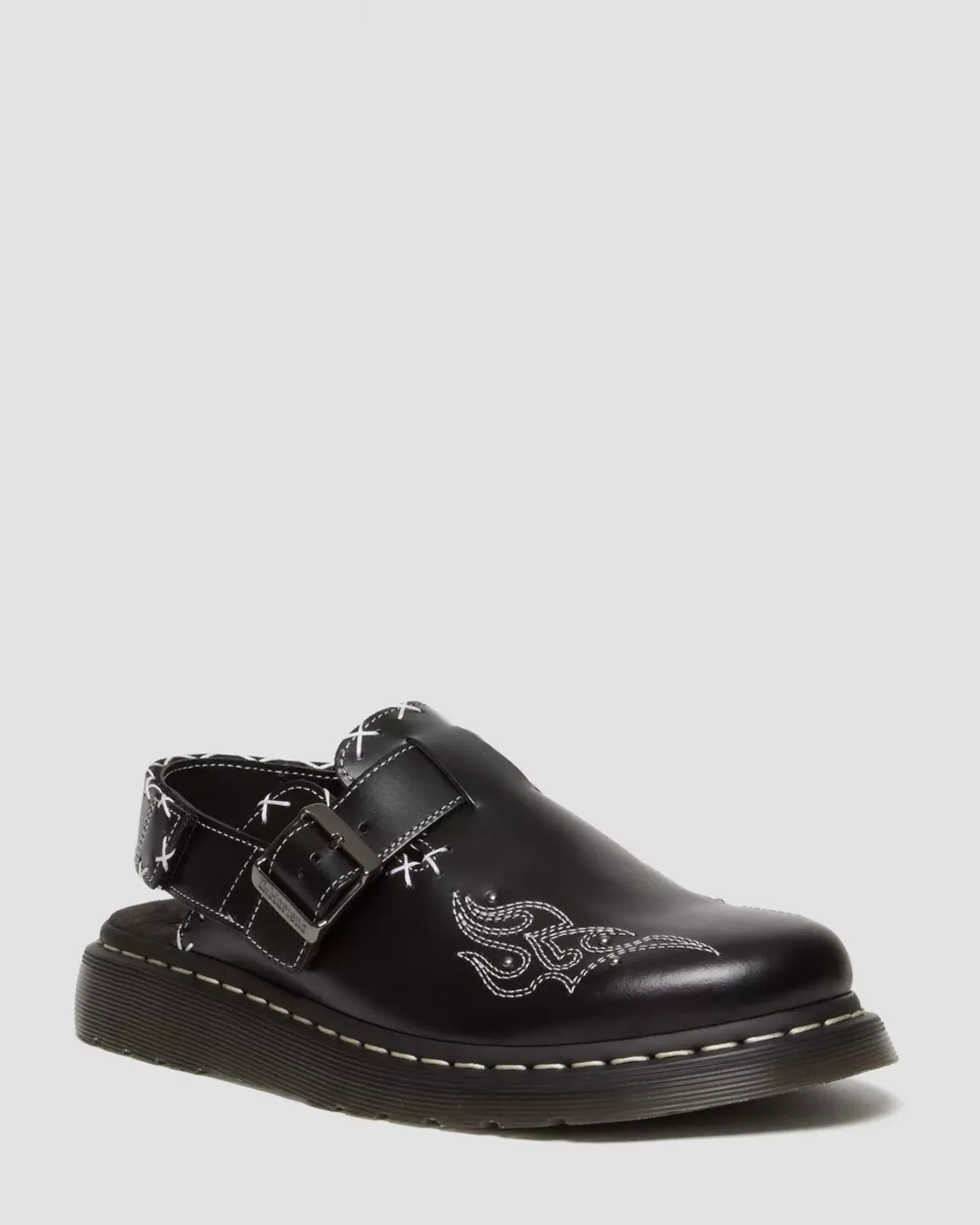 Mules & Slides|Shoes>Dr. Martens Jorge II Gothic Americana Leather Slingback Mules Black — Atlas