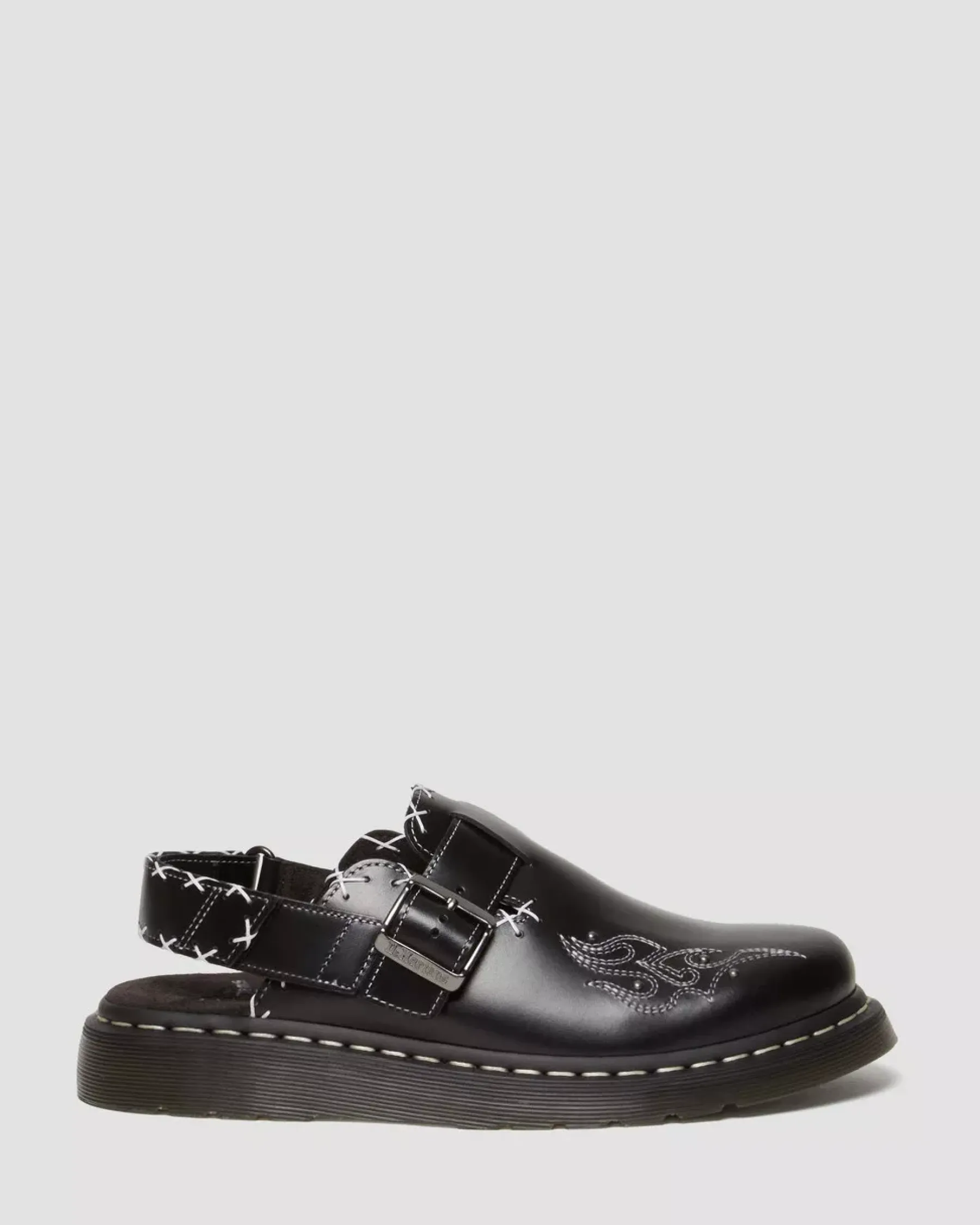 Mules & Slides|Shoes>Dr. Martens Jorge II Gothic Americana Leather Slingback Mules Black — Atlas