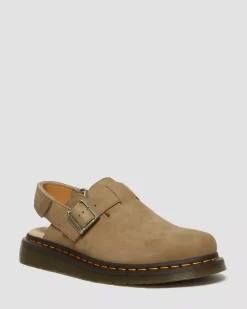 Mules & Slides|Sandals>Dr. Martens Jorge II Tumbled Nubuck Leather Slingback Mules Savannah Tan — Tumbled Nubuck