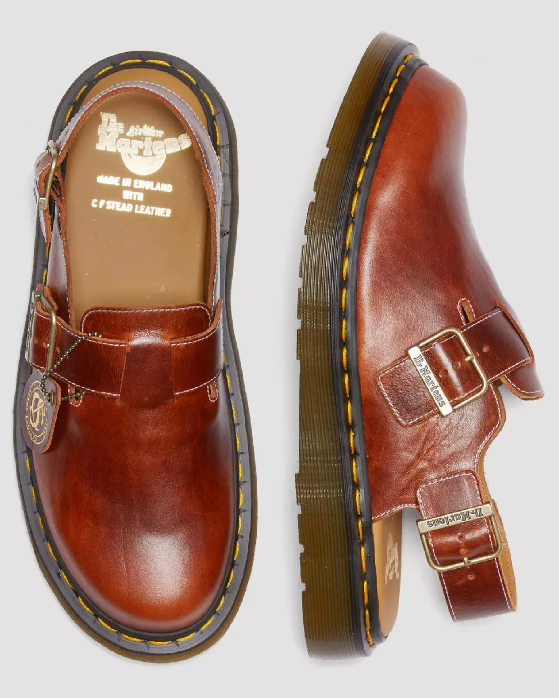 Originals|Mules & Slides>Dr. Martens Jorge Made in England Classic Leather Slingback Mules HERITAGE TAN