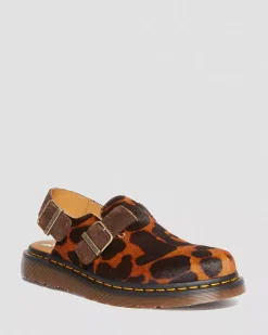 Mules & Slides|Sandals>Dr. Martens Jorge Made in England Hair On Slingback Mule Ocelot — Hair On