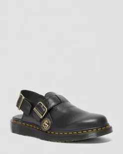 Mules & Slides|Sandals>Dr. Martens Jorge Made in England Leather Slingback Mules Black