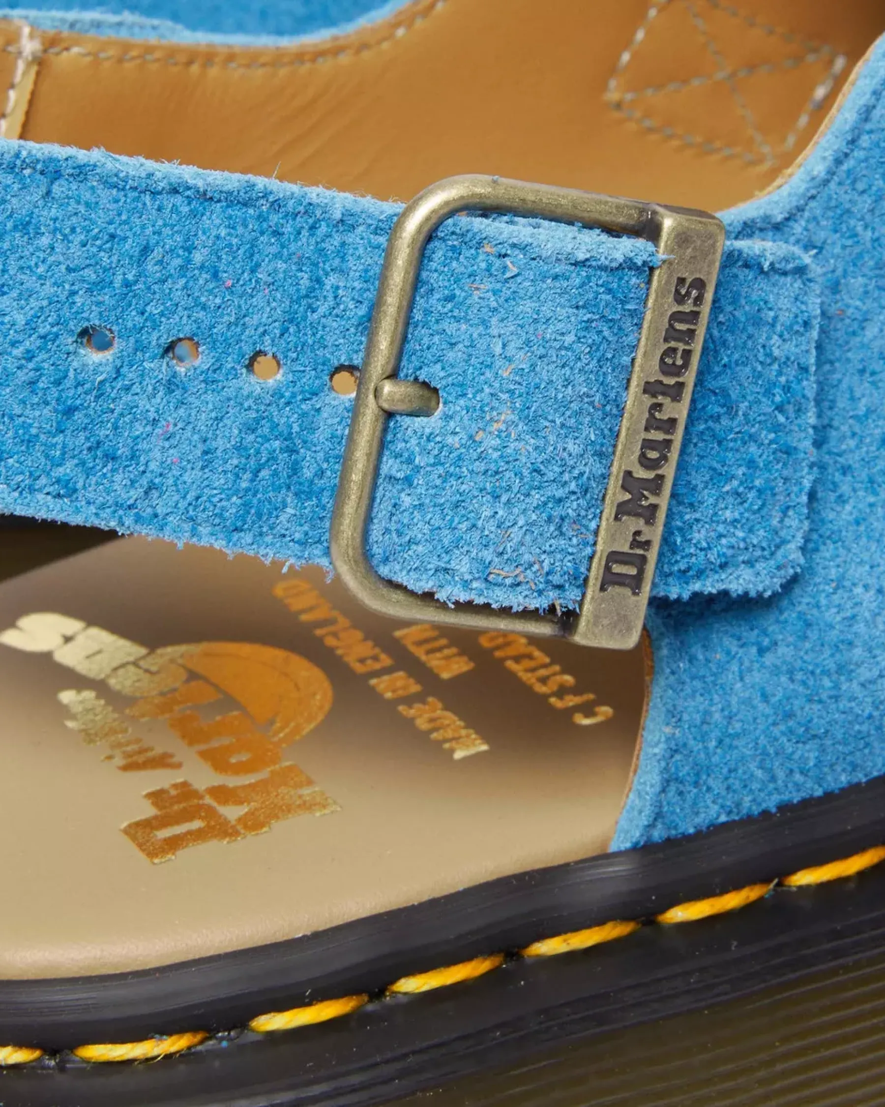 Sale|Originals>Dr. Martens Jorge Made in England Suede Slingback Mules Blue — Repello Calf Suede (Gum Oil)