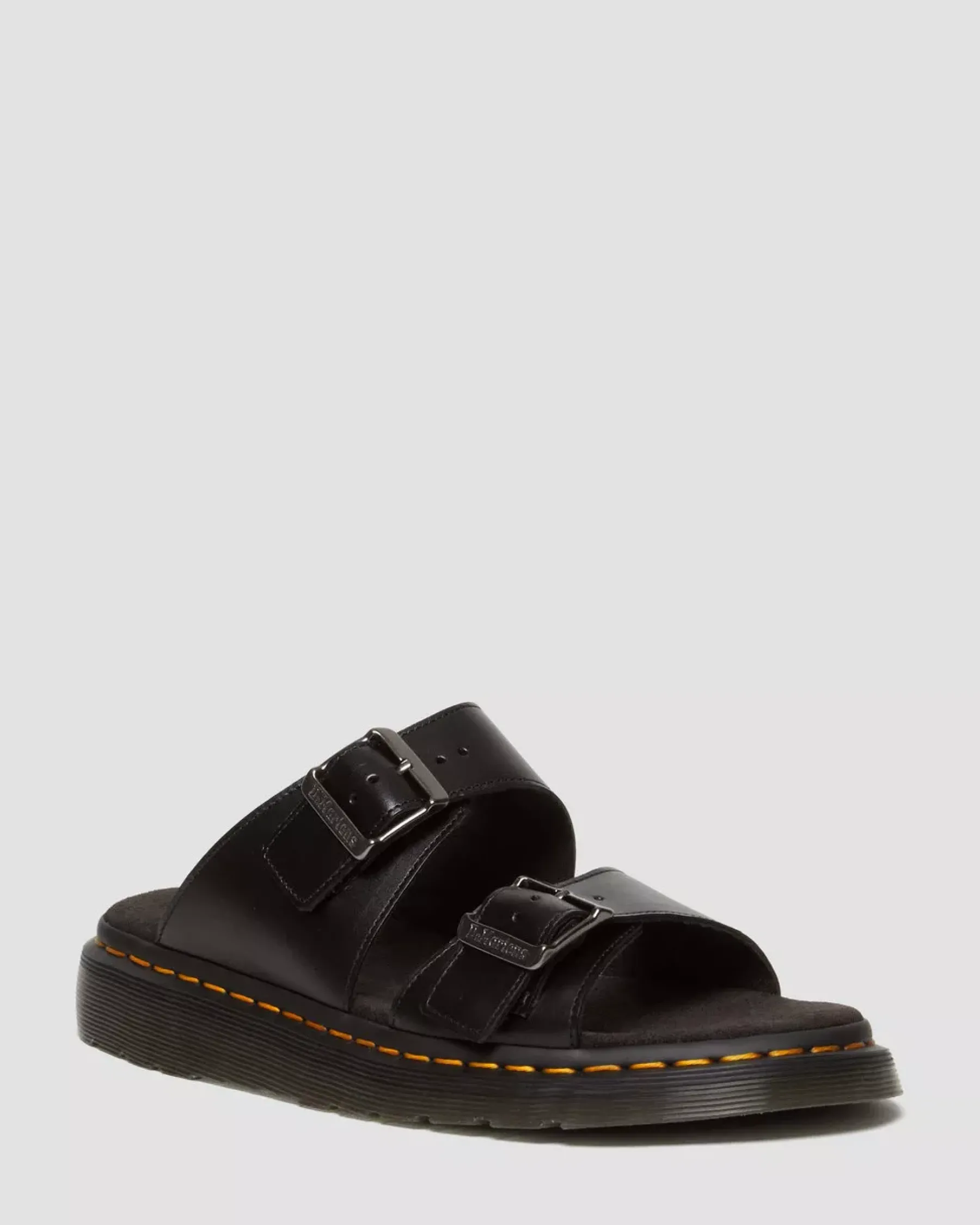 Sandals|Sandals>Dr. Martens Josef Analine Leather Buckle Slide Sandals Black — Aniline
