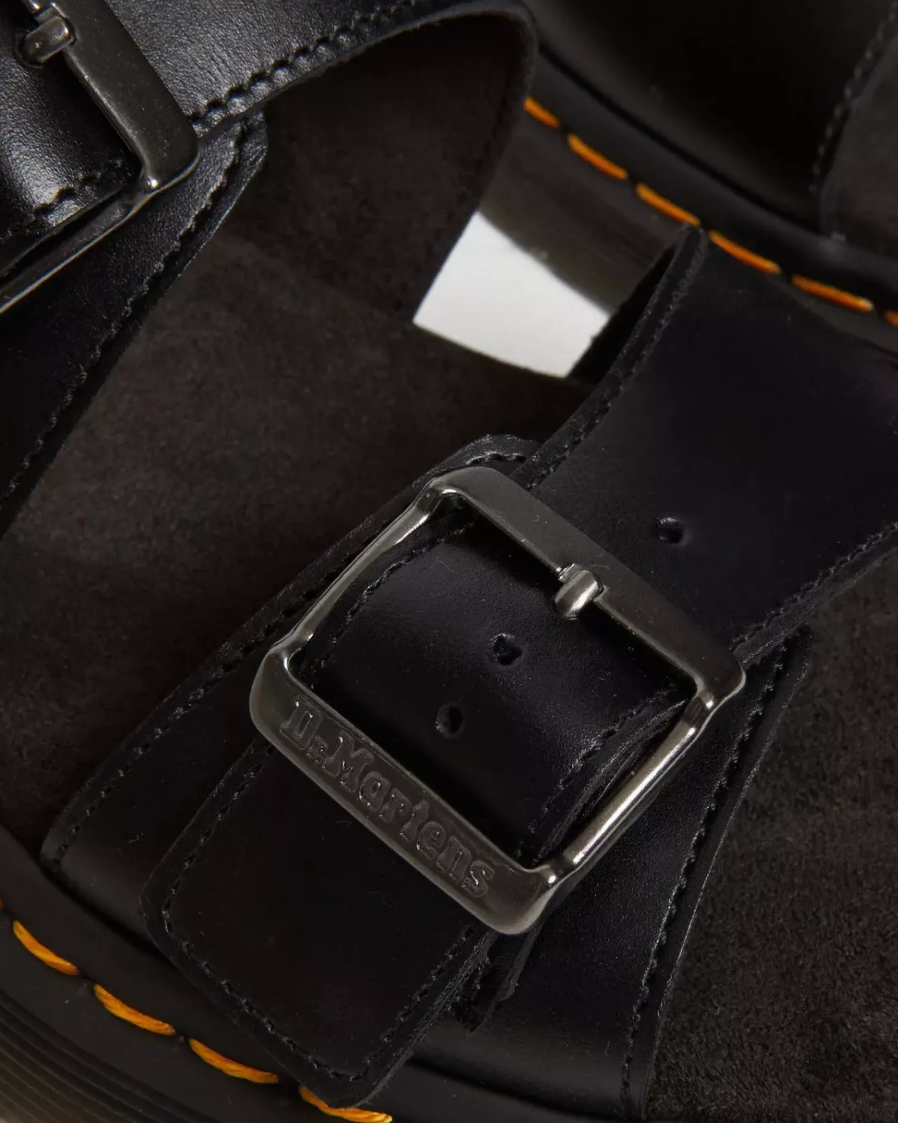 Sandals|Sandals>Dr. Martens Josef Analine Leather Buckle Slide Sandals Black — Aniline